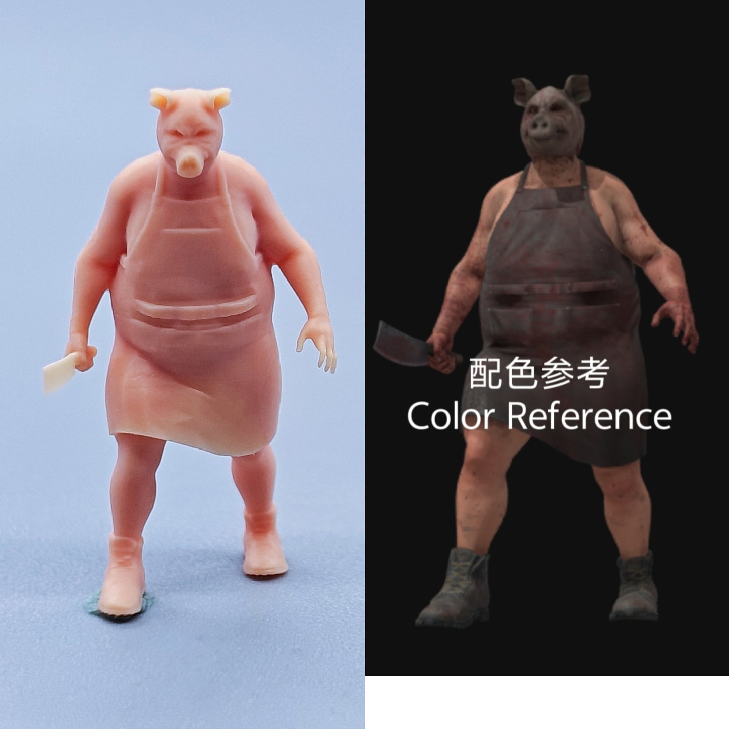 1/64 1/43 Figurines Scale Model Resin Pig Head Butcher Uncolored Miniatures Diorama Hand-painted C304