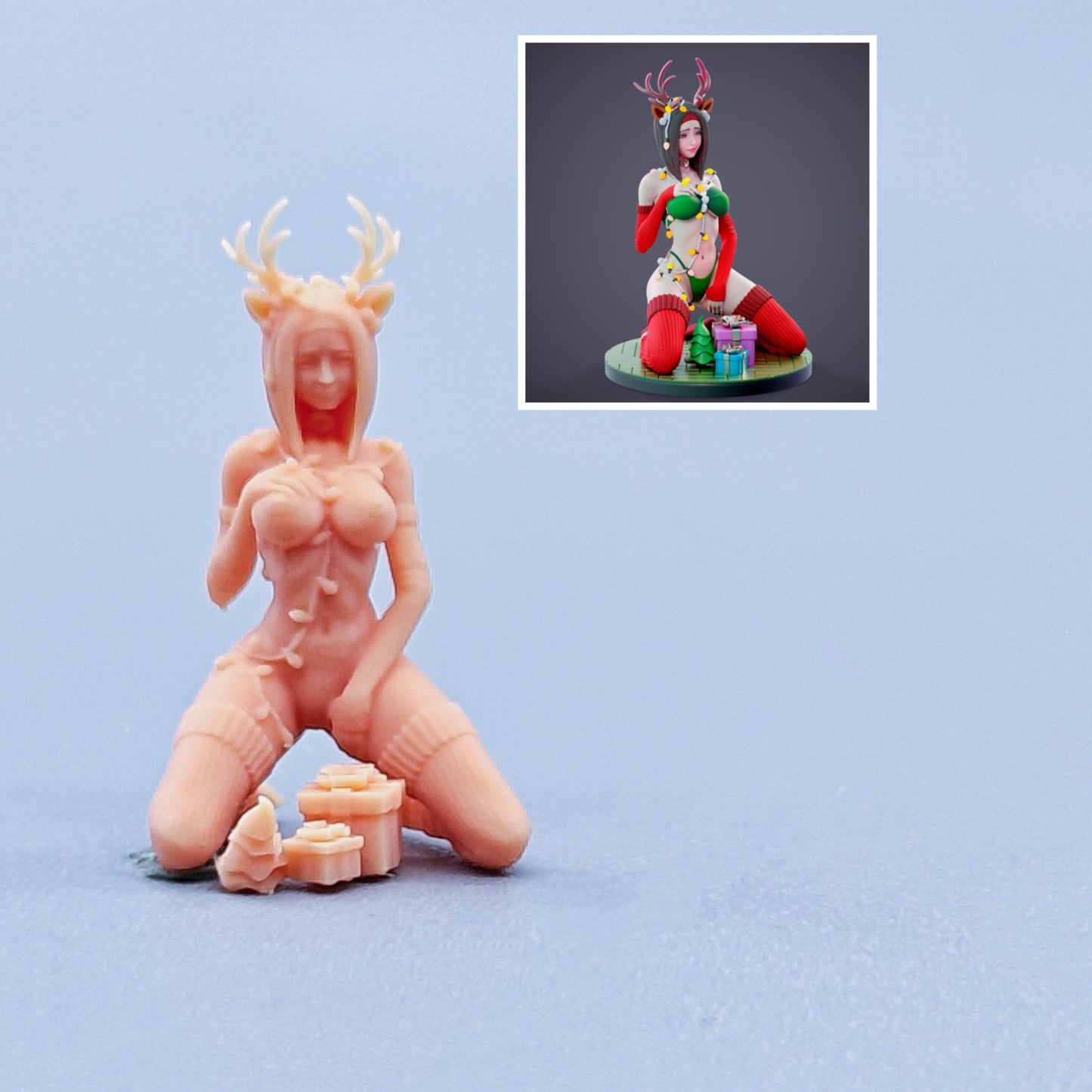 1/64 1/43 Figurines Scale Model Resin Christmas Girl Uncolored Miniatures Diorama Hand-painted C315