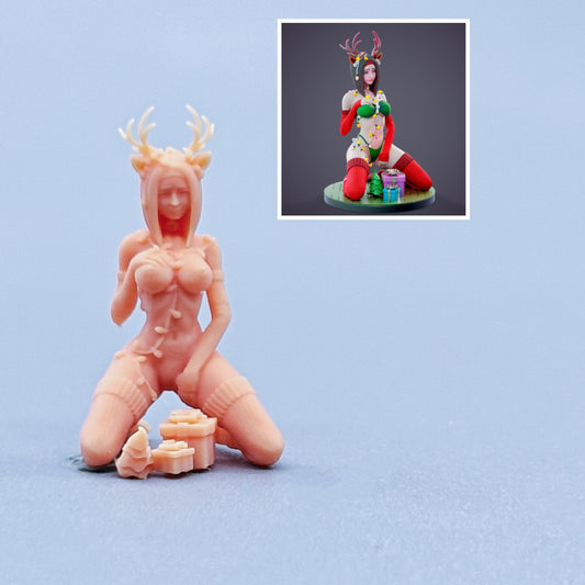 1/64 1/43 Figurines Scale Model Resin Christmas Girl Uncolored Miniatures Diorama Hand-painted C315