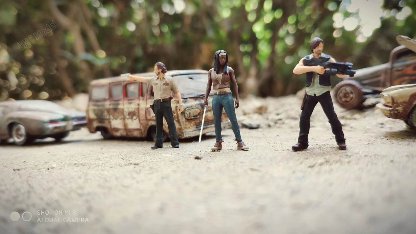 Wx-Made 1/64 Scale Figurines Model Walking Dead Crossbow Brother Knife Woman Collection Miniature Hand-painted
