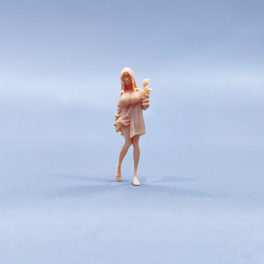 1/64 1/43 Figurines Scale Model Resin The Neighbor Knocking on The Door Uncolored Miniatures Diorama Hand-painted W403