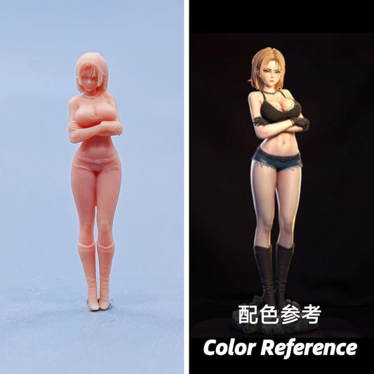 1/64 1/43 Figurines Scale Model Resin Dragon Ball Shorts No. 18 Uncolored Miniatures Diorama Hand-painted C732