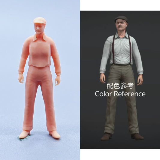1/64 1/43 Figurines Scale Model Resin Strap Pants Old Man Uncolored Miniatures Diorama Hand-painted C303