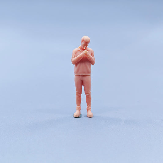1/64 1/43 Figurines Scale Model Resin Standing, Wearing Sunglasses Smoking Male Uncolored Miniatures Diorama Hand-painted C623