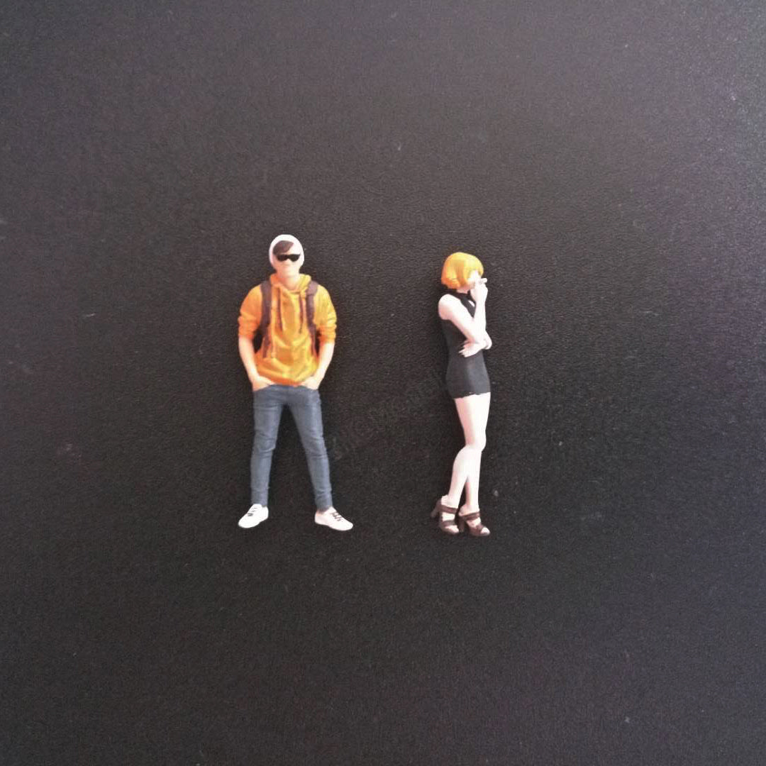 Wx-Made 1/64 Scale Figurines Model Sunglasses Men S Streetwear Women S Short Hair Collection Miniature Hand-painted