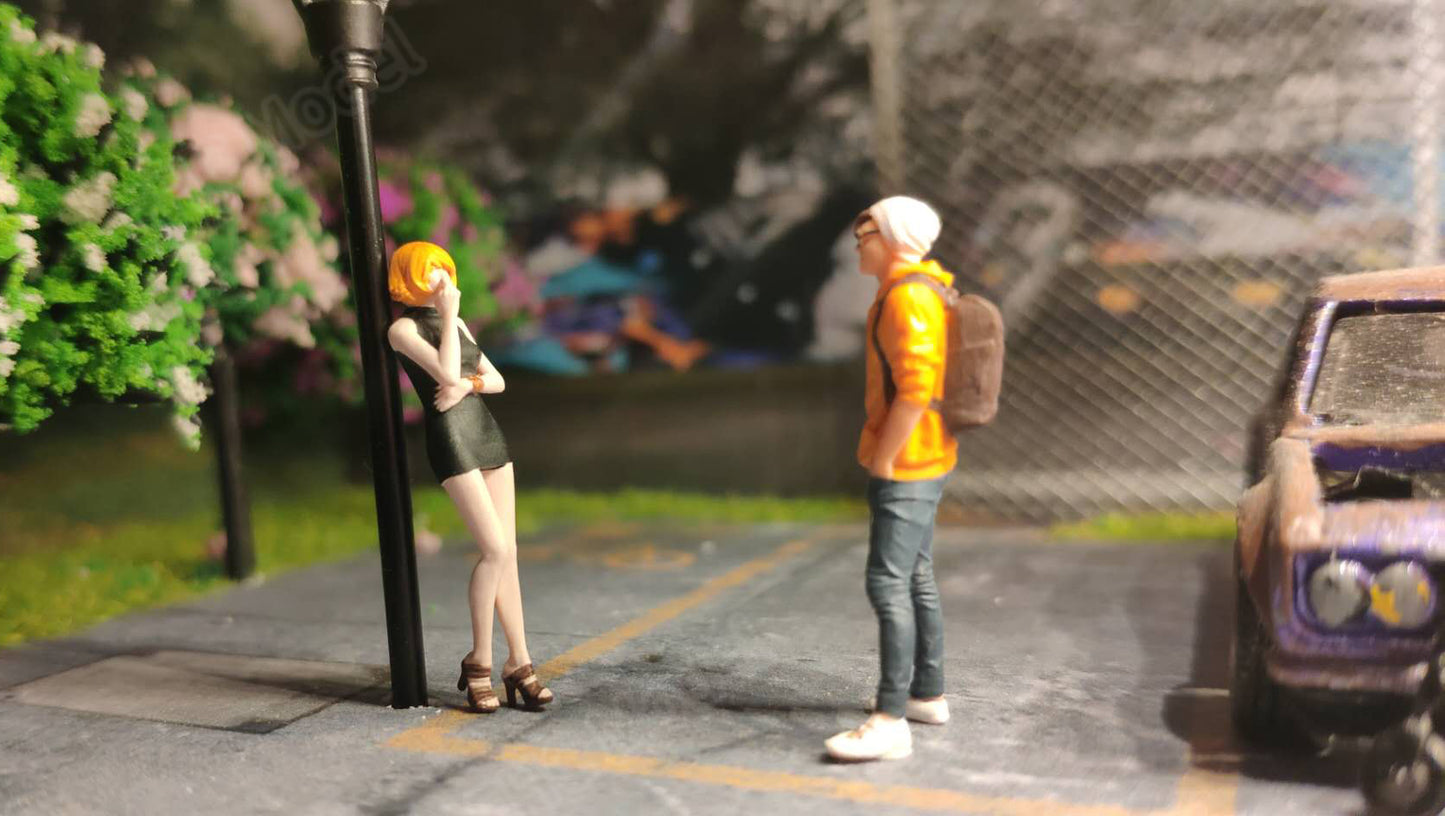 Wx-Made 1/64 Scale Figurines Model Sunglasses Men S Streetwear Women S Short Hair Collection Miniature Hand-painted
