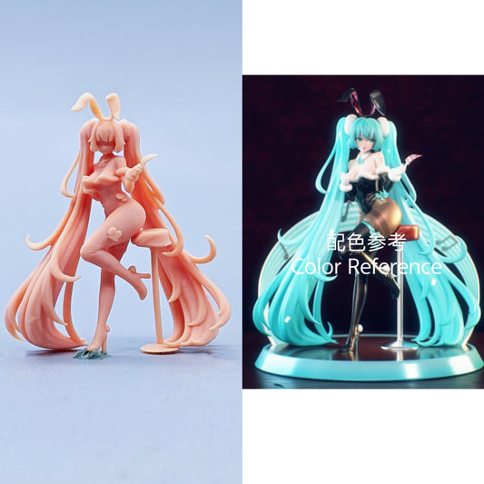 1/64 1/43 Figurines Scale Model Resin Rabbit Ear Hatsune Miku Uncolored Miniatures Diorama Hand-painted C429