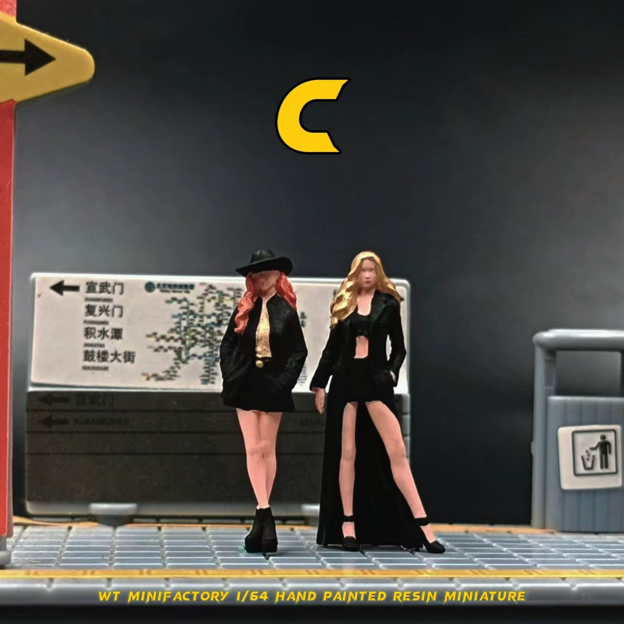 WT Minifactory 1/64 Scale Figurines Model Cool Girl Collection Miniature Hand-painted