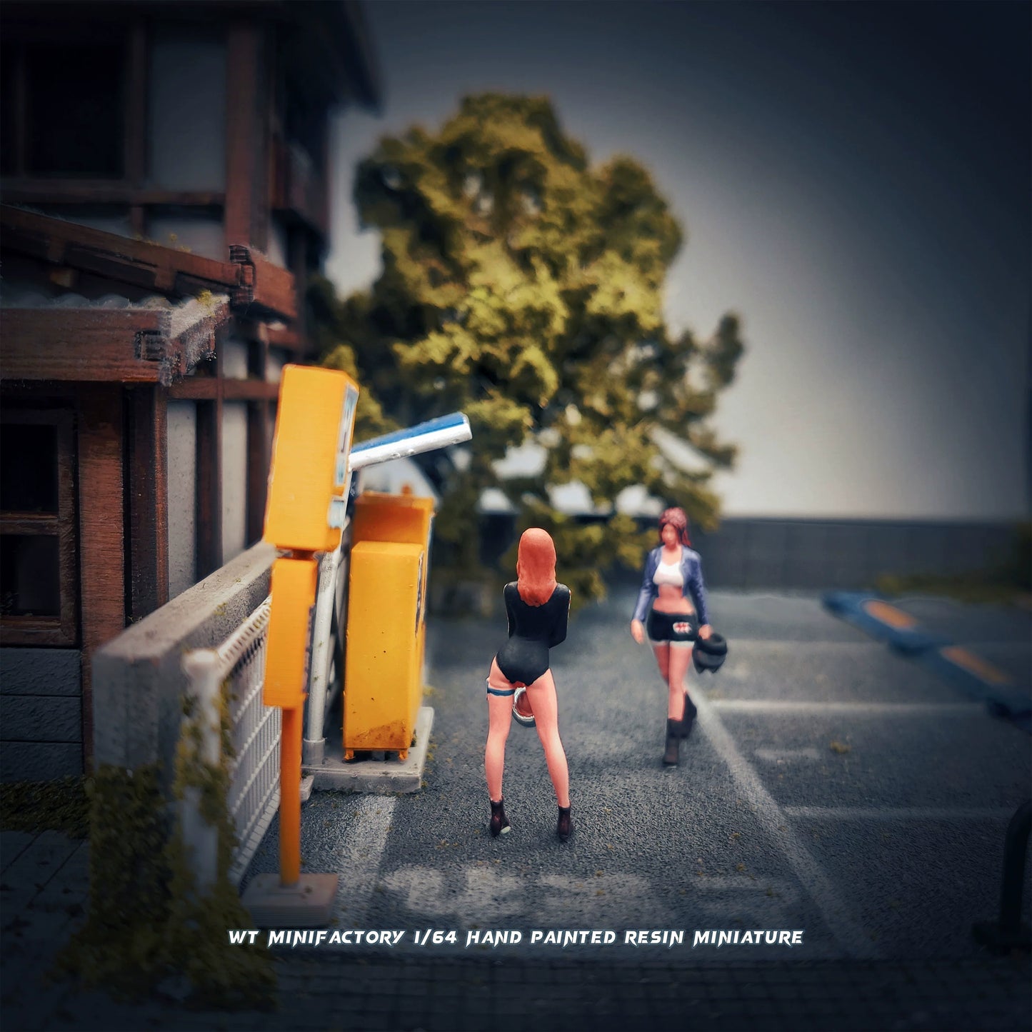 WT Minifactory 1/64 Scale Figurines Model Girl with Helmet Duo Collection Miniature Hand-painted