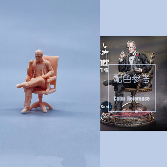 1/64 1/43 Figurines Scale Model Resin The Godfather Sitting on a Chair Uncolored Miniatures Diorama Hand-painted W434
