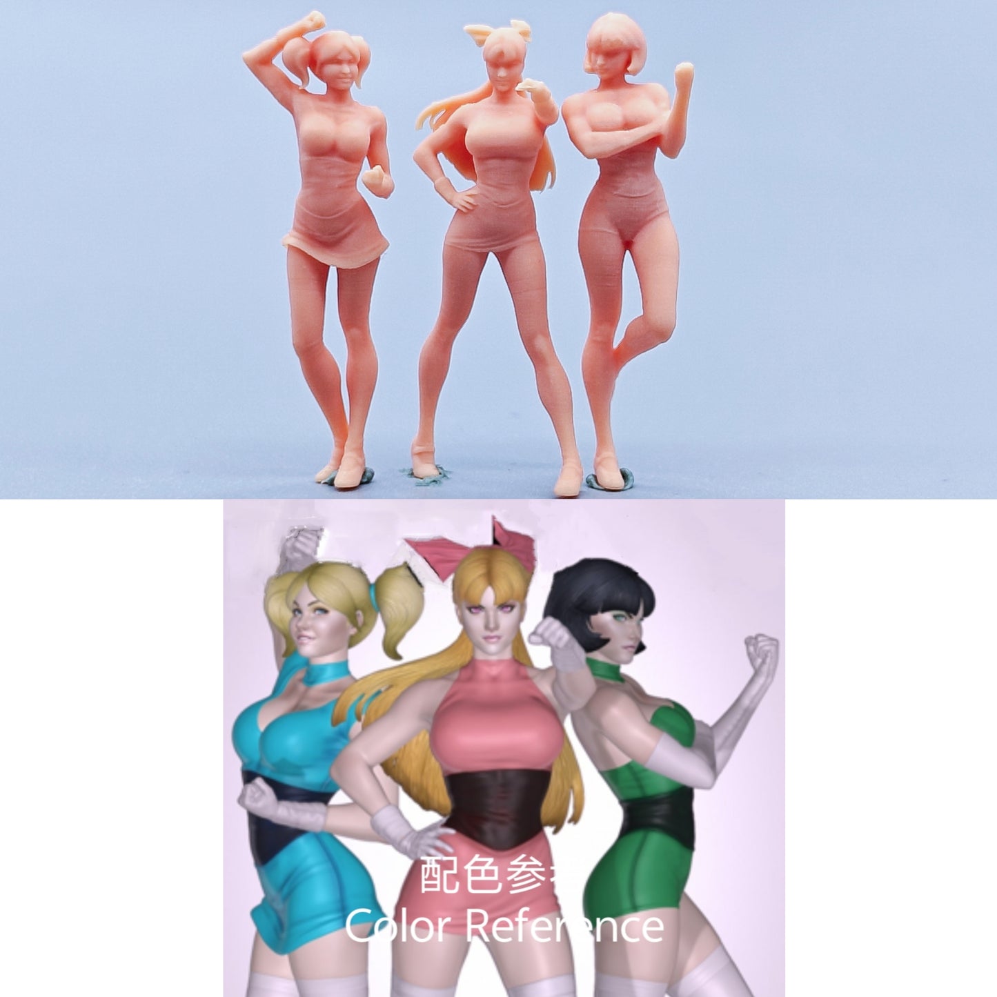 1/64 1/43 Figurines Scale Model Resin The Powerpuff Girls Uncolored Miniatures Diorama Hand-painted C432 C434