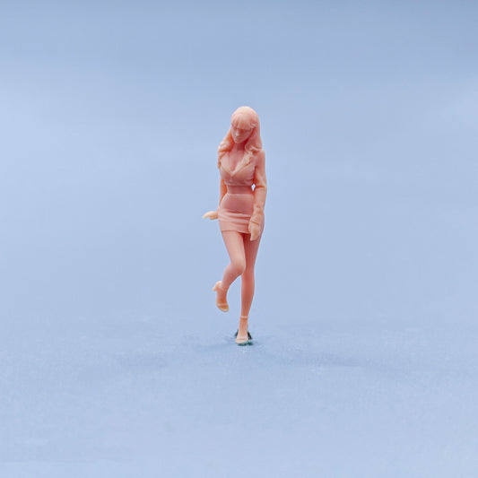 1/64 1/43 Figurines Scale Model Resin Standing Posture Sales Girl Uncolored Miniatures Diorama Hand-painted C733