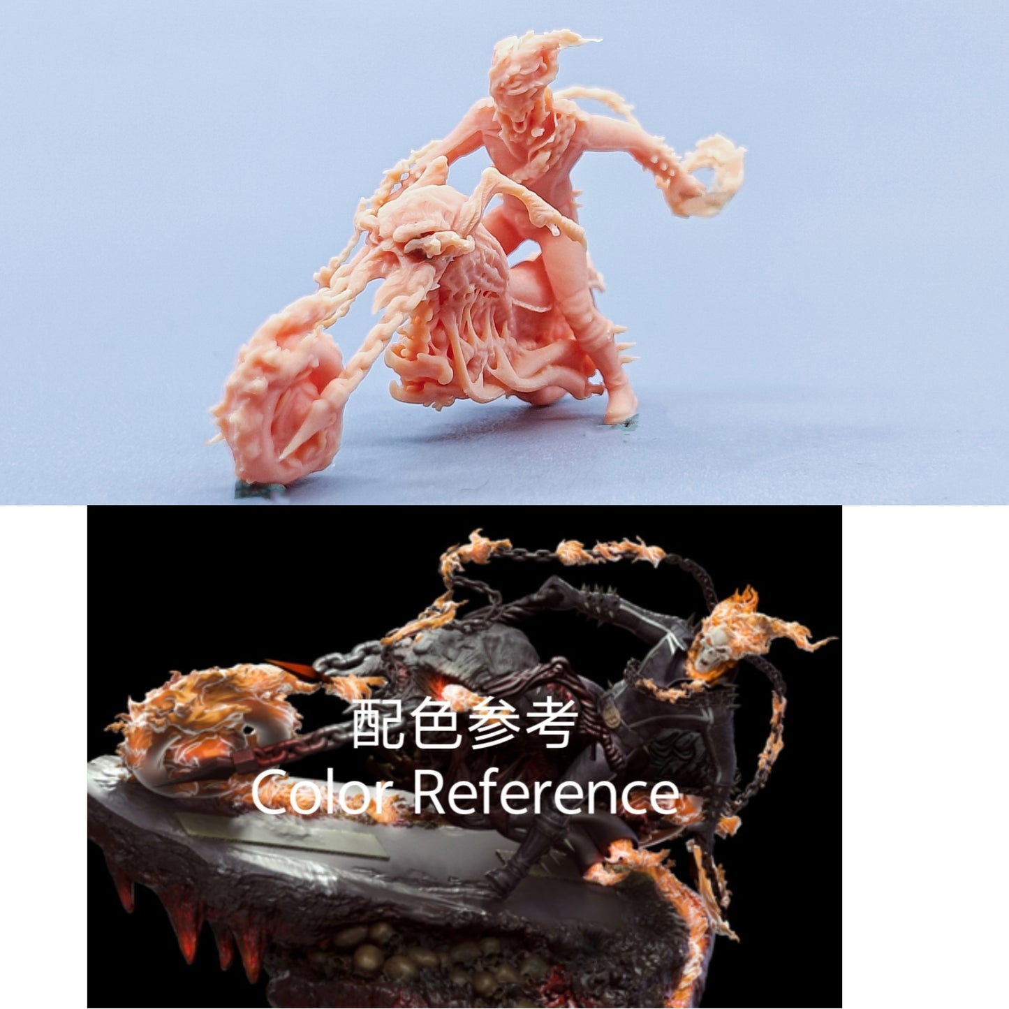 1/64 1/43 Figurines Scale Model Resin Ghost Rider Uncolored Miniatures Diorama Hand-painted C410