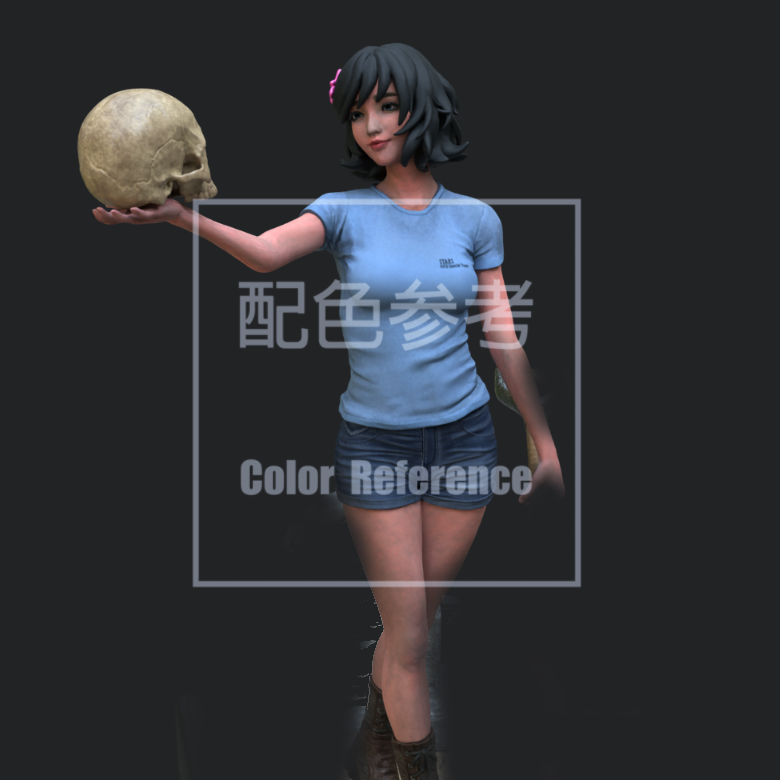 1/64 1/43 Figurines Scale Model Resin The Girl Holding A Skull Uncolored Miniatures Diorama Hand-painted W420