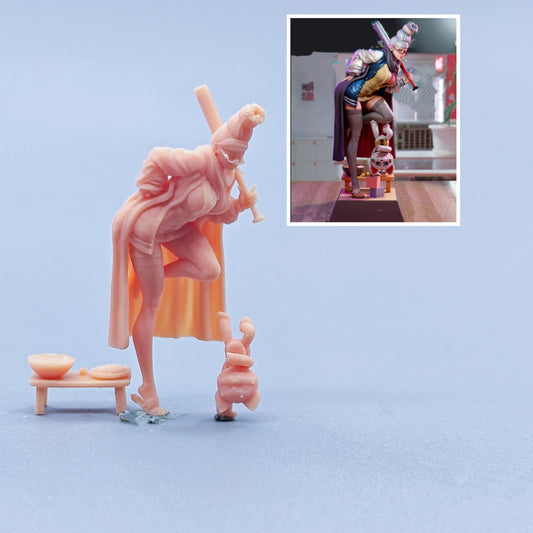 1/64 1/43 Figurines Scale Model Resin Ayase Xingzi Supports The Ground with One Foot Uncolored Miniatures Diorama Hand-painted C401