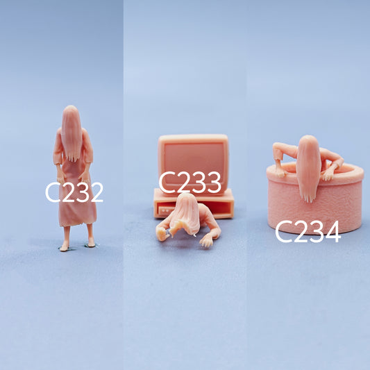 1/64 1/43 Figurines Scale Model Resin Sadako Series Uncolored Miniatures Diorama Hand-painted C232 C234