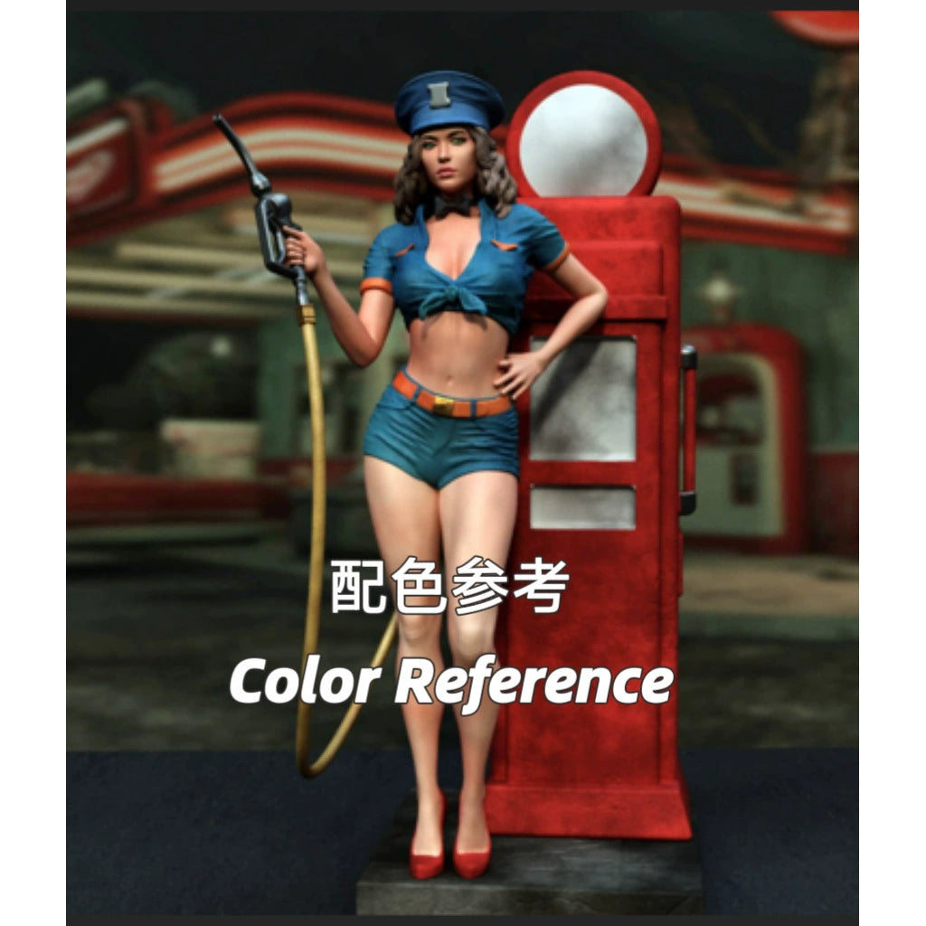 1/64 1/43 Figurines Scale Model Resin Gas Station Girl Uncolored Miniatures Diorama Hand-painted D216 D219