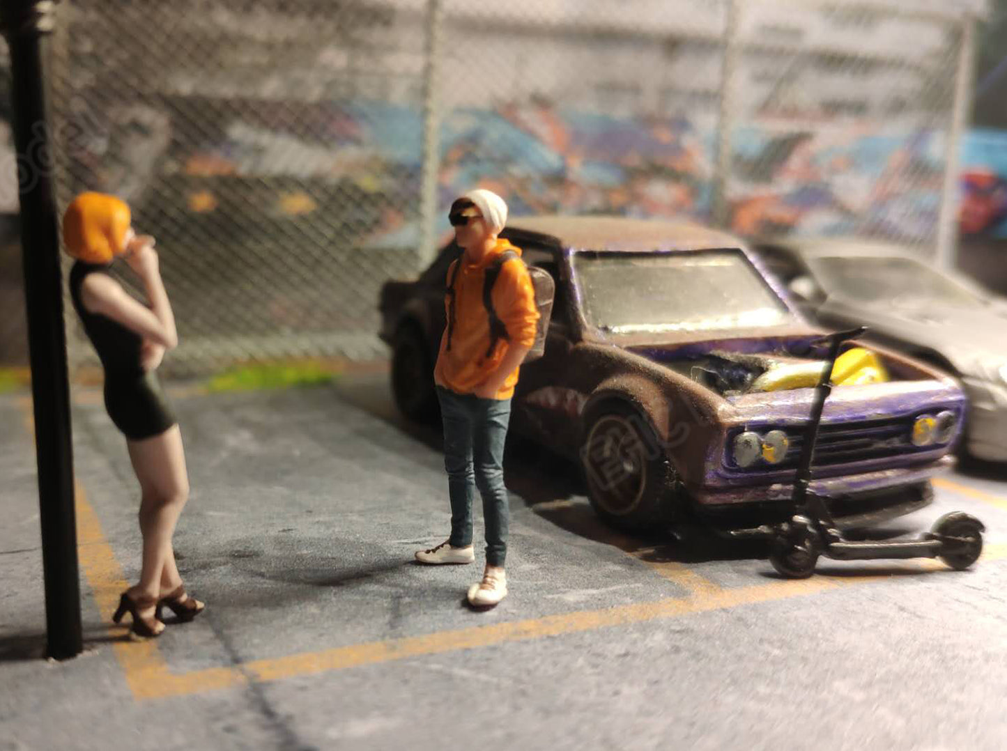 Wx-Made 1/64 Scale Figurines Model Sunglasses Men S Streetwear Women S Short Hair Collection Miniature Hand-painted