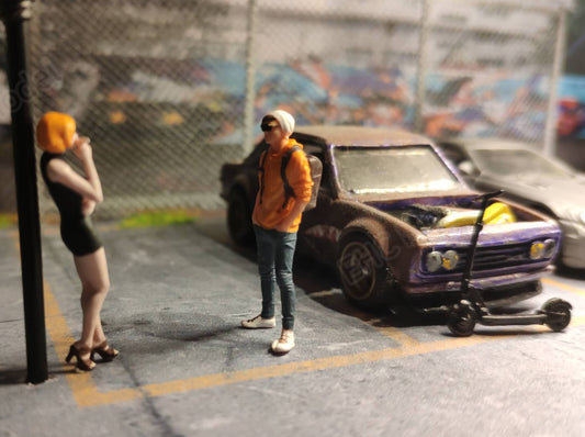 Wx-Made 1/64 Scale Figurines Model Sunglasses Men S Streetwear Women S Short Hair Collection Miniature Hand-painted