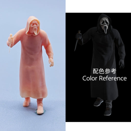 1/64 1/43 Figurines Scale Model Resin Mask Wielding Knife Man Uncolored Miniatures Diorama Hand-painted C301