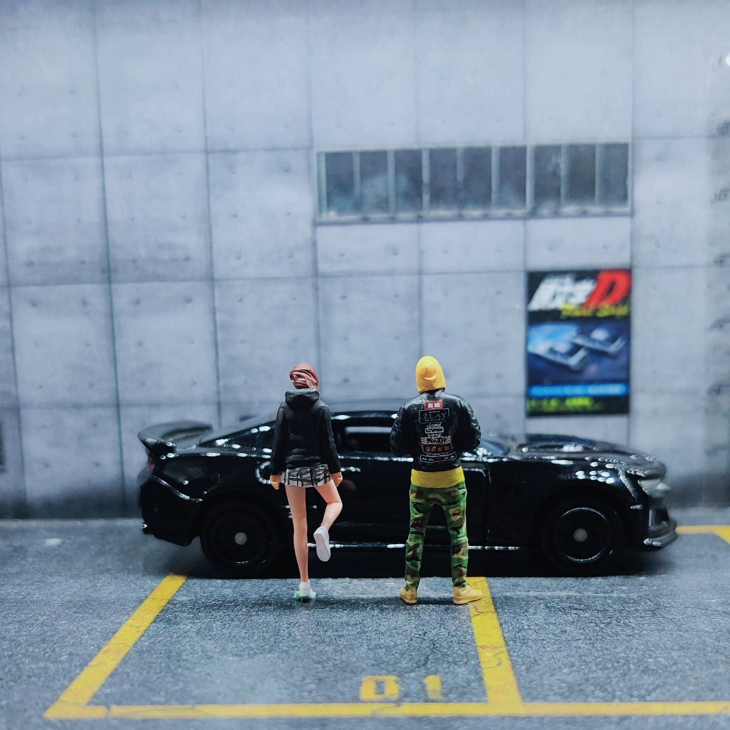 Cx Miniatures Diorama 1/64 Scale Figurines Model Hooded Men Short Skirts Women Collection Hand-painted