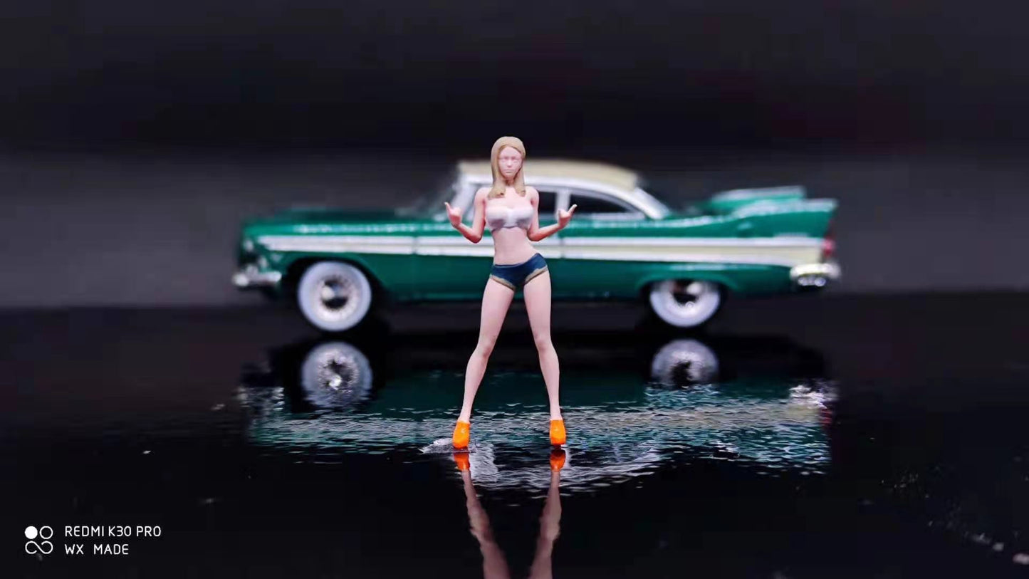 Wx-Made 1/64 Scale Figurines Model Rock Gesture Women S Hot Pants Love Collection Miniature Hand-painted