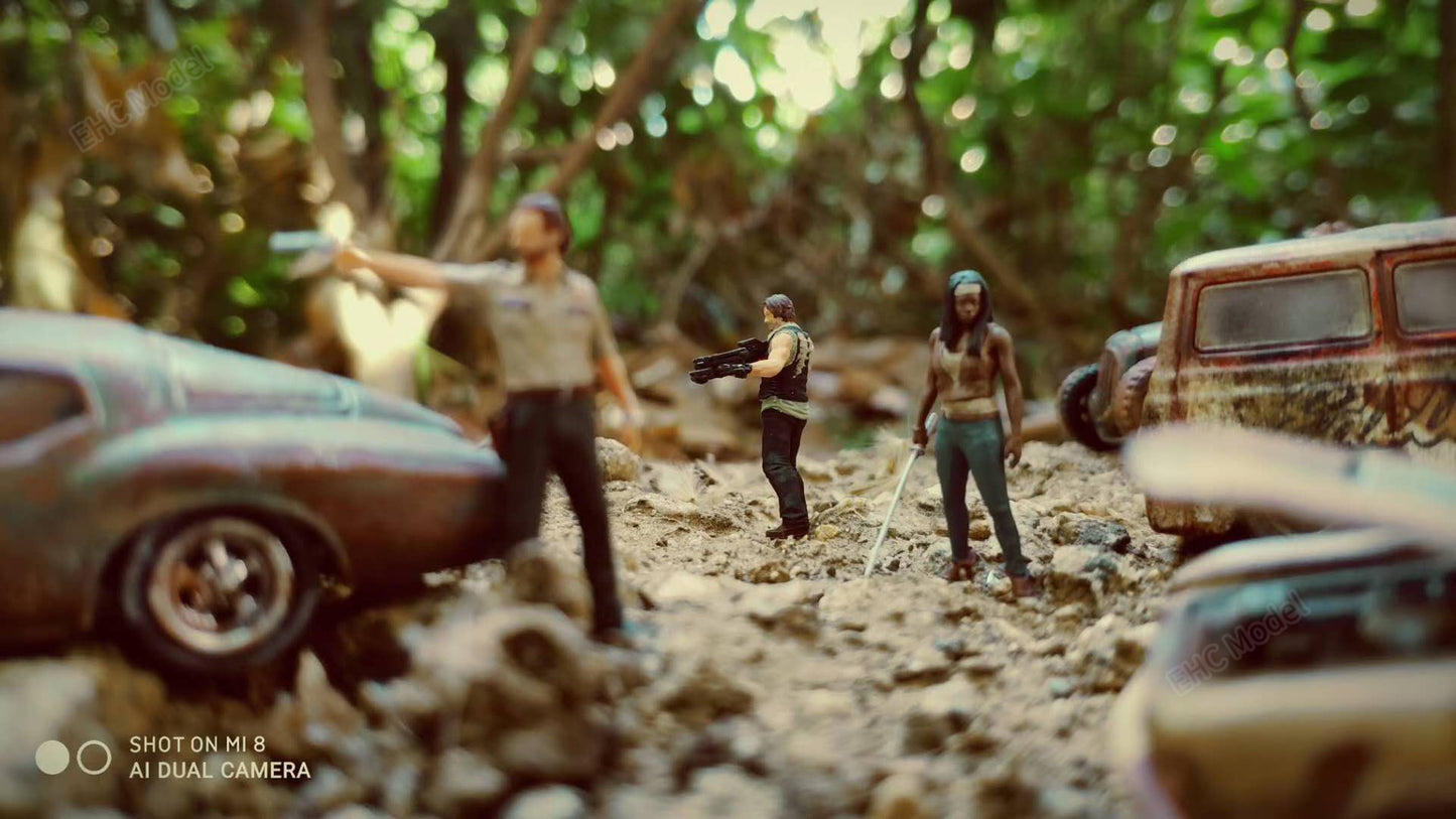 Wx-Made 1/64 Scale Figurines Model Walking Dead Crossbow Brother Knife Woman Collection Miniature Hand-painted
