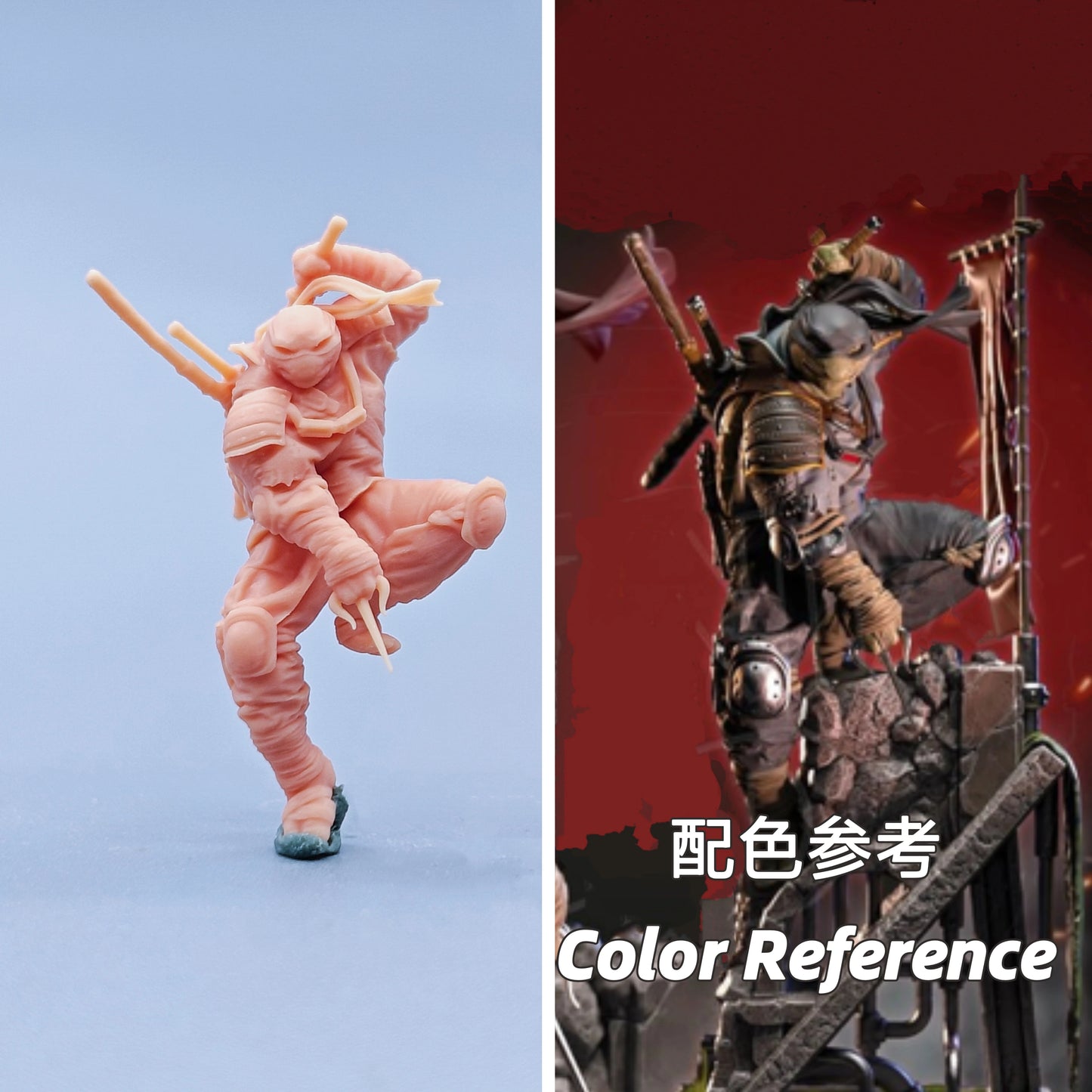 1/64 1/43 Figurines Scale Model Resin Ninja Turtles War God Michelangelo Uncolored Miniatures Diorama Hand-painted C814