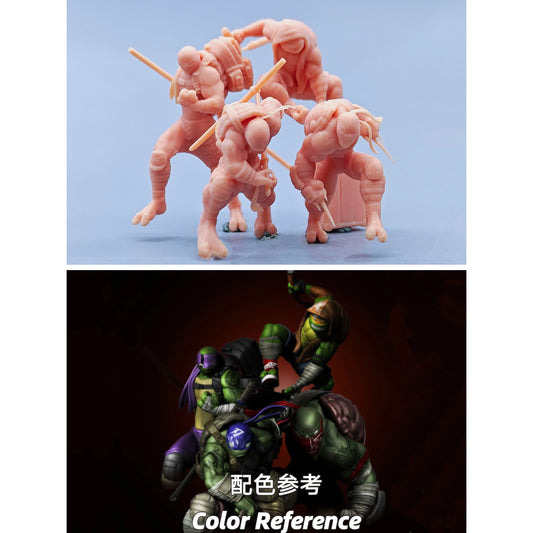 1/64 1/43 Figurines Scale Model Resin Ninja Turtles Protagonist Team Uncolored Miniatures Diorama Hand-painted C822 C825