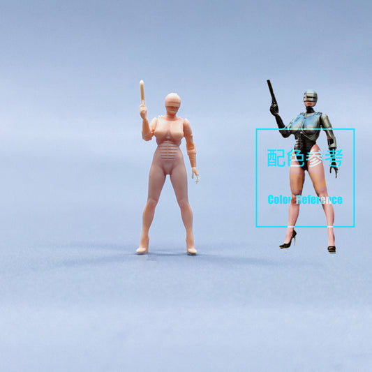 1/64 1/43 Figurines Scale Model Resin Iron Armored Dragon Female Robot Uncolored Miniatures Diorama Hand-painted  W332