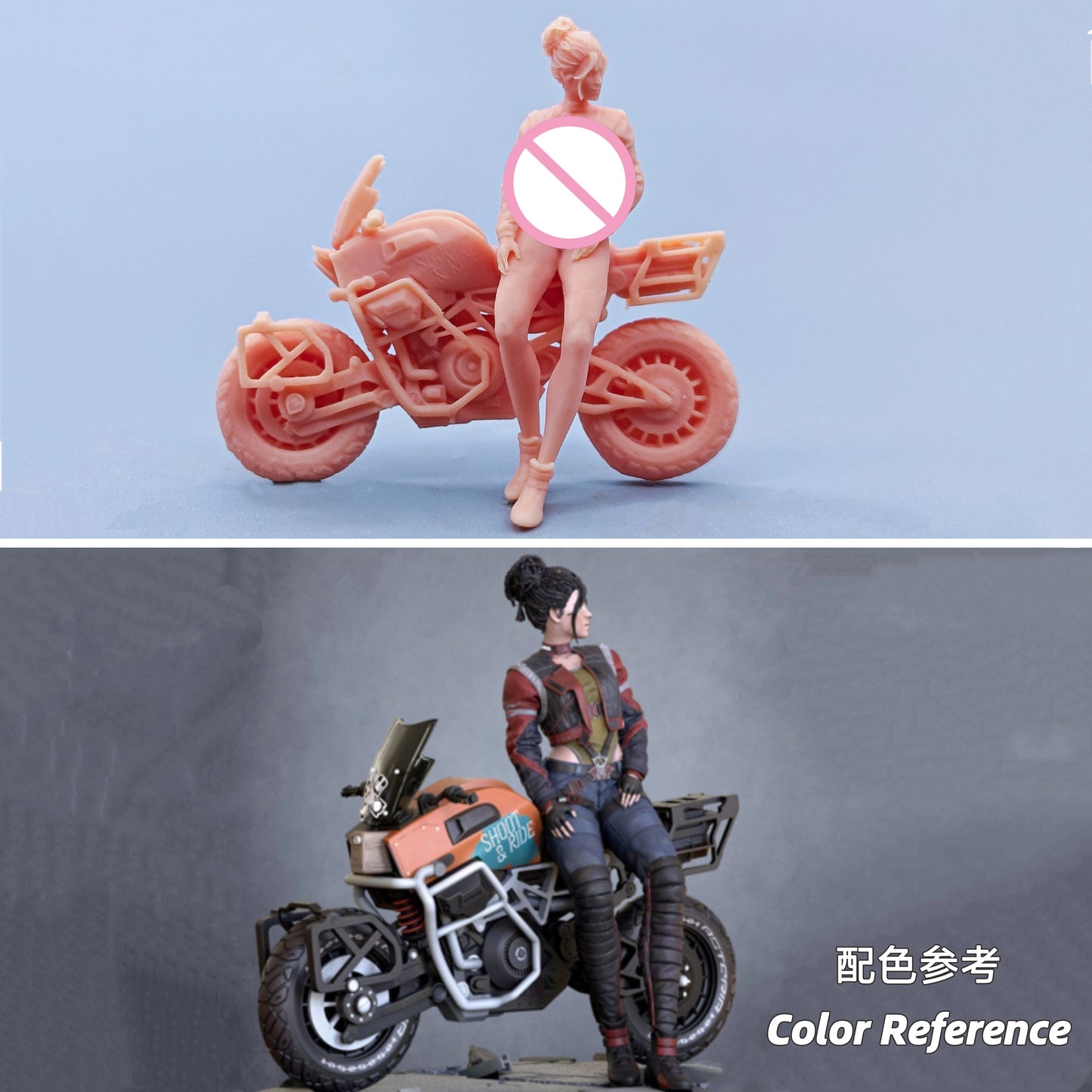 1/64 1/43 Figurines Scale Model Resin Motorcycle Girl Uncolored Miniatures Diorama Hand-painted D327 D328