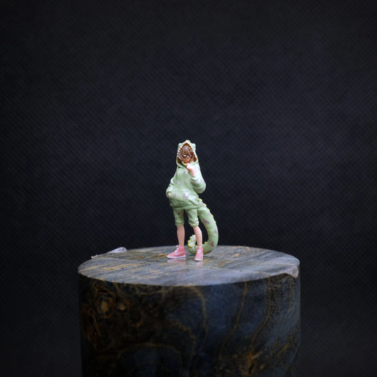 SZ Produced 1/64 Doll Dinosaur Girl Car Model Doll Ornament