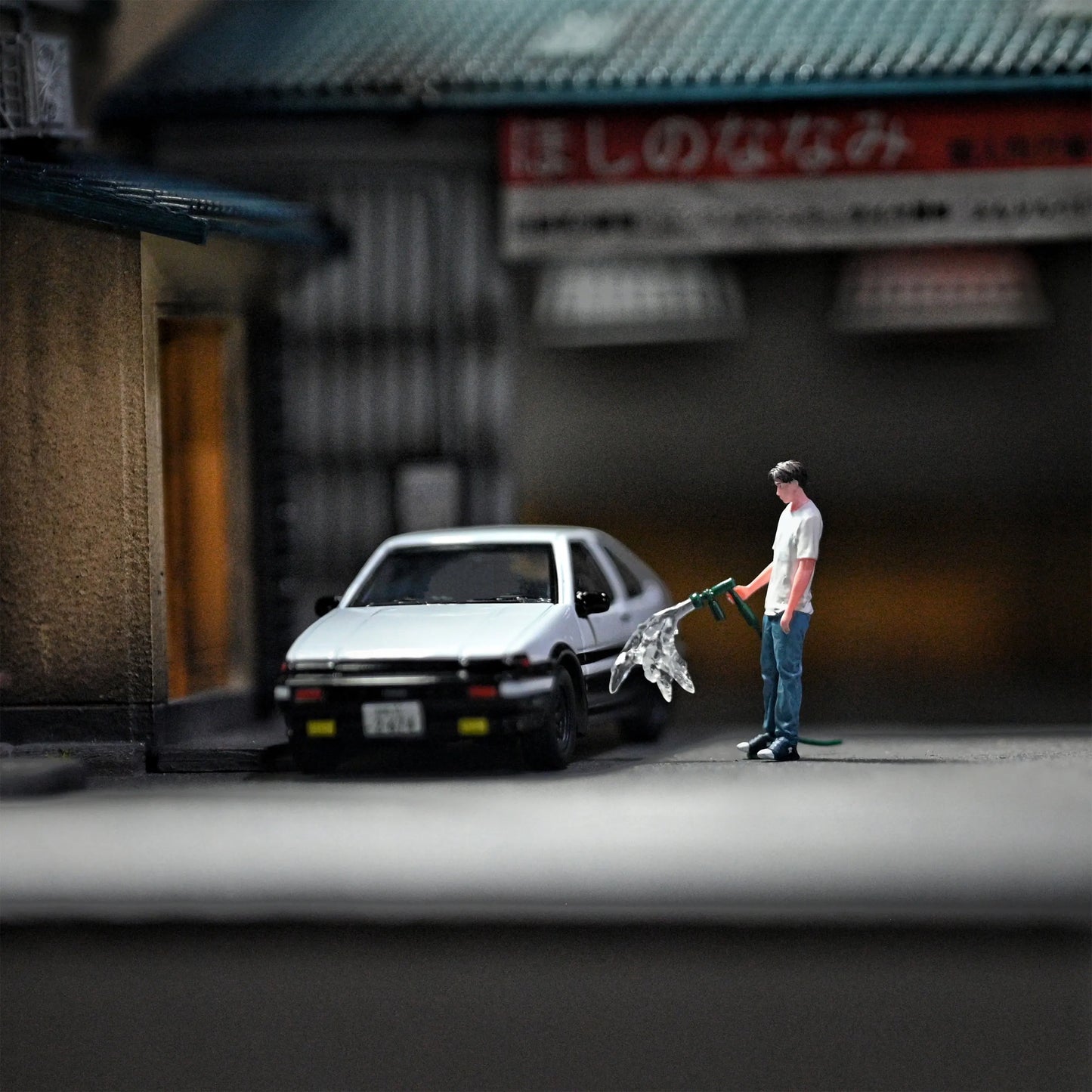 EHC Model Diorama 1/64 Scale Figurines Model Tuohai Refueling & Car Washing Collection Miniature Hand-painted