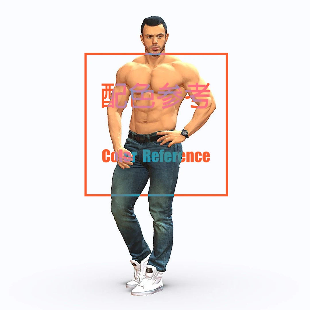 1/64 1/43 Figurines Scale Model Resin Fitness Men Uncolored Miniatures Diorama Hand-painted L305