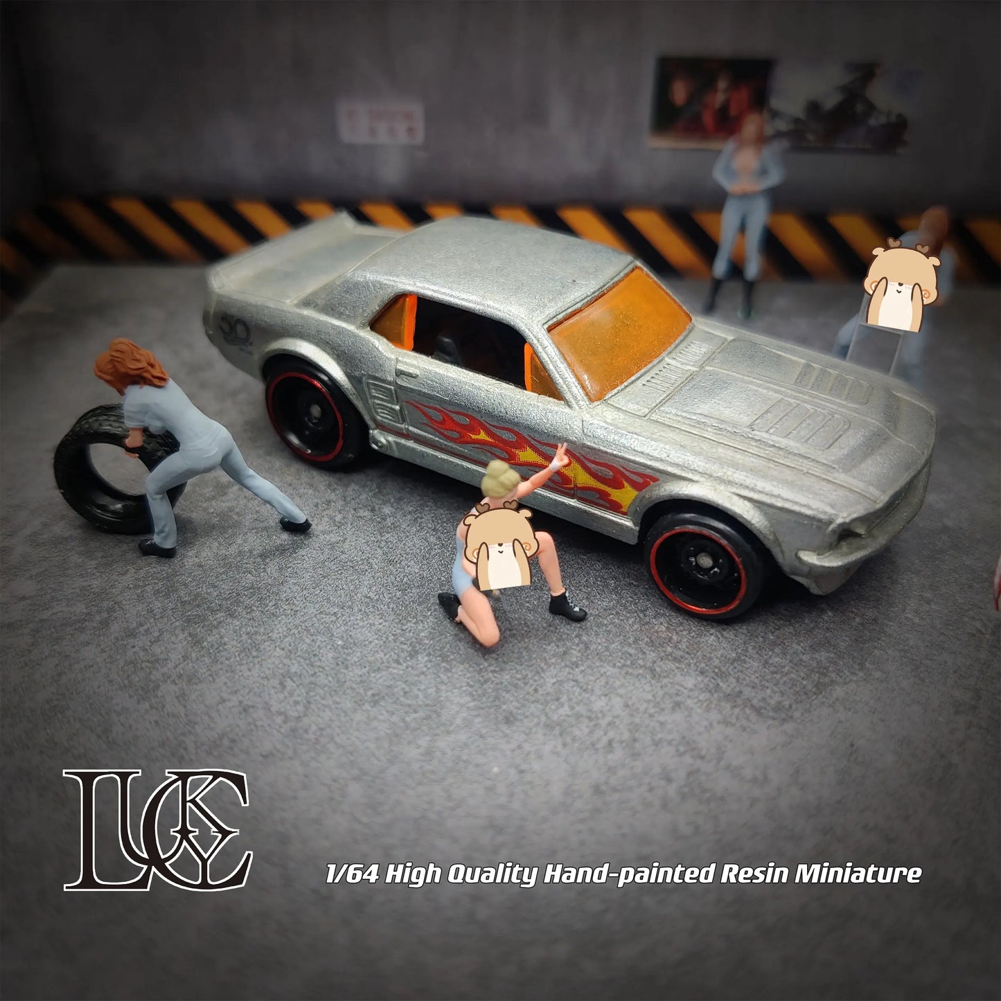 Lucky Studio Diorama 1/64 Scale Figurines Model Female Maintenance Team Collection Miniature Hand-painted
