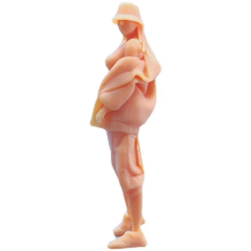 1/64 1/43 Figurines Scale Model Resin Female Dancer Hip Hop Fashion Female Uncolored Miniatures Diorama Hand-painted V205