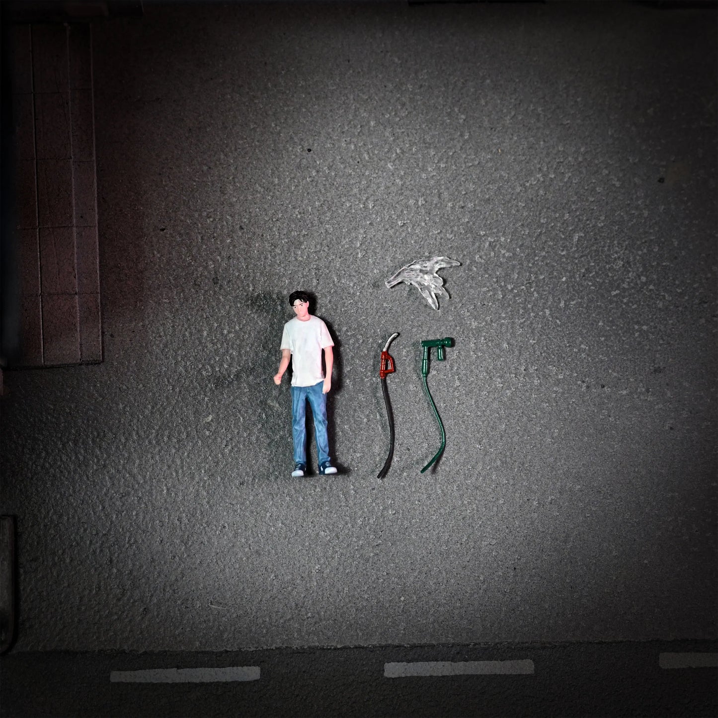 EHC Model Diorama 1/64 Scale Figurines Model Tuohai Refueling & Car Washing Collection Miniature Hand-painted