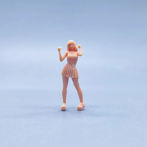 1/64 1/43 Figurines Scale Model Resin Tank Top Short Skirt Girl Uncolored Miniatures Diorama Hand-painted V417 V418