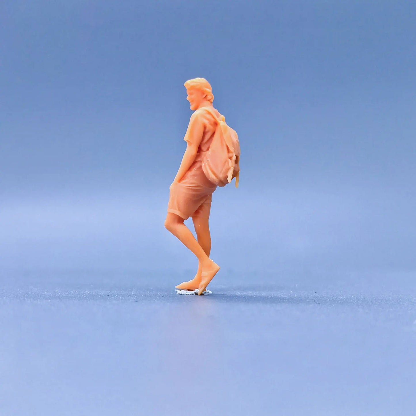 1/64 1/43 Scale Model ResinSlippers Backpack Walking Man Uncolored Miniature Diorama Hand-painted S736