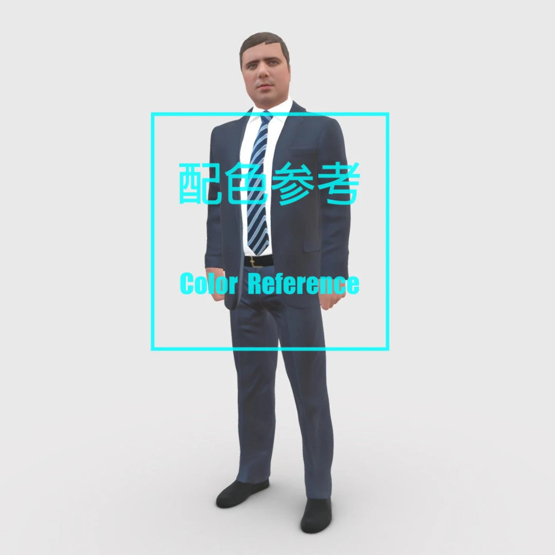 1/64 1/43 Figurines Scale Model Resin Tie and Suit for Men Uncolored Miniatures Diorama Hand-painted L115