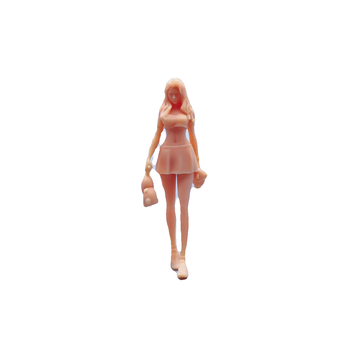 1/64 1/43 Figurines Scale Model Resin Long Haired Girl with Dolls Uncolored Miniatures Diorama Hand-painted V426