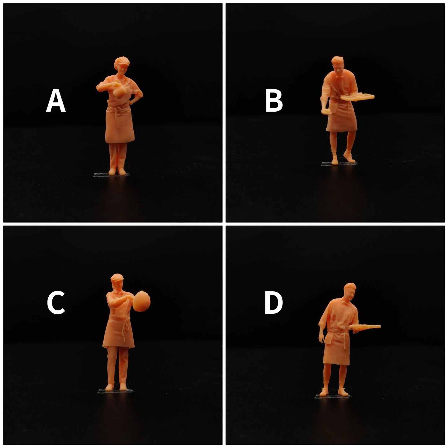 1/64 1/43 Scale Model Resin Waiter Uncolored Miniature Diorama Hand-painted T717 T718