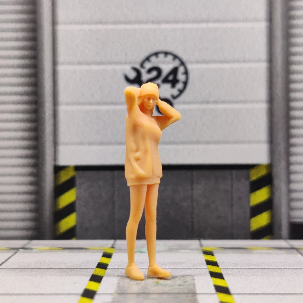 1/64 1/43 Scale Model ResinKnit Hat and Wrap Hip Sweater (female)Uncolored Miniature Diorama Hand-painted T106