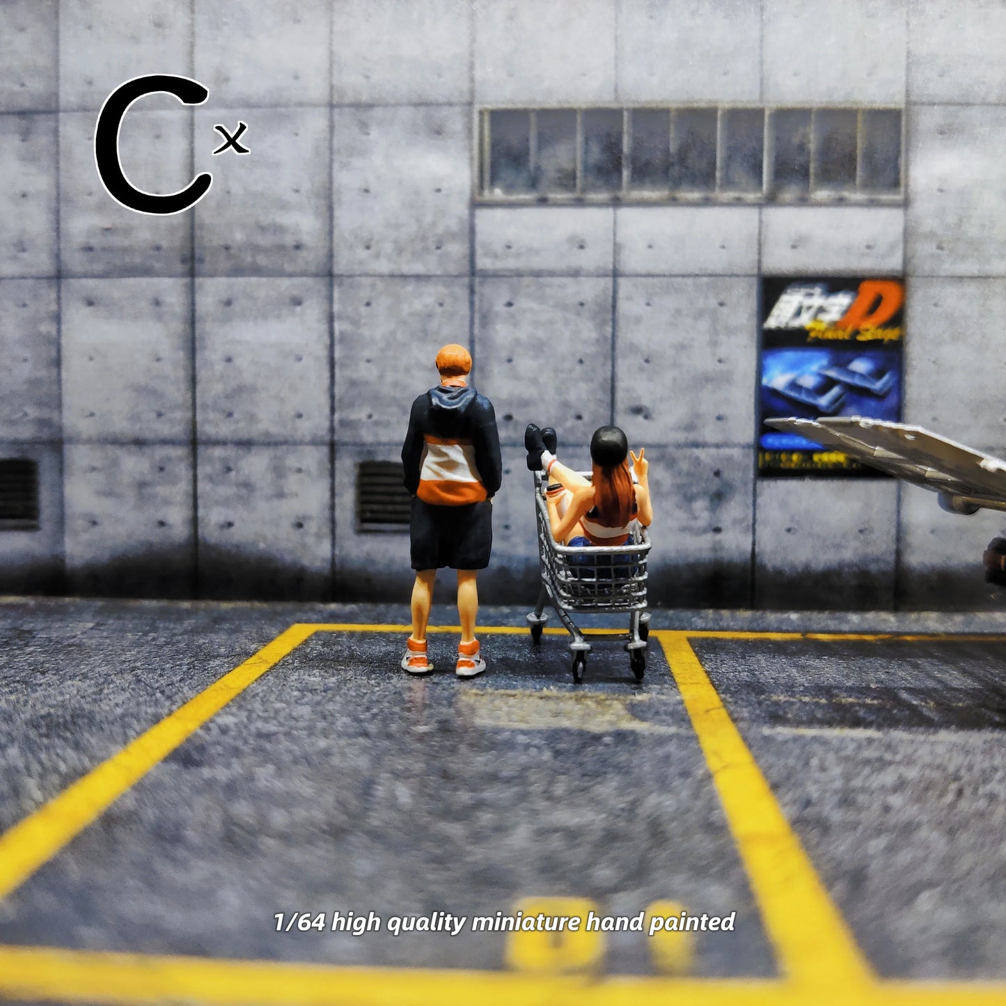 Cx Miniatures 1/64 Scale Figurines Model Shopping Couple Duo Collection Miniature Hand-painted