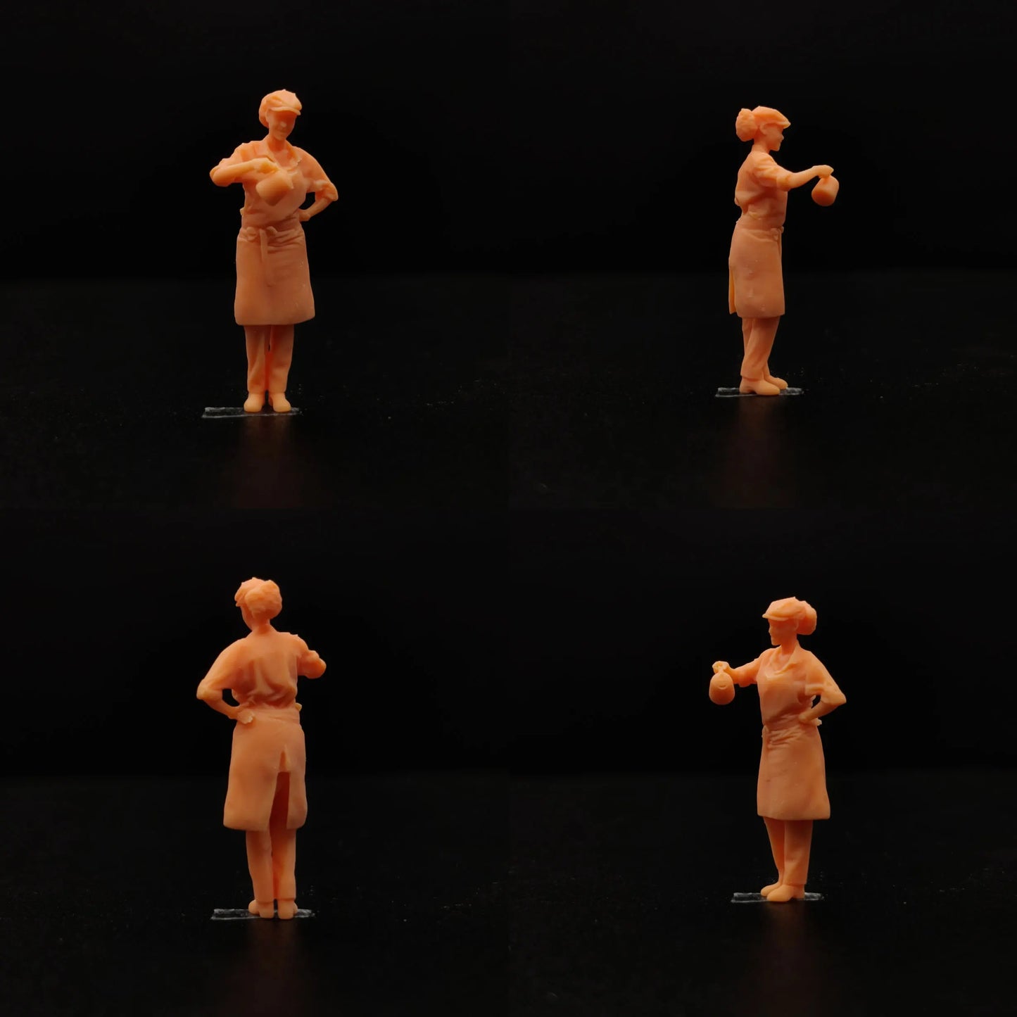 1/64 1/43 Scale Model Resin Waiter Uncolored Miniature Diorama Hand-painted T717 T718