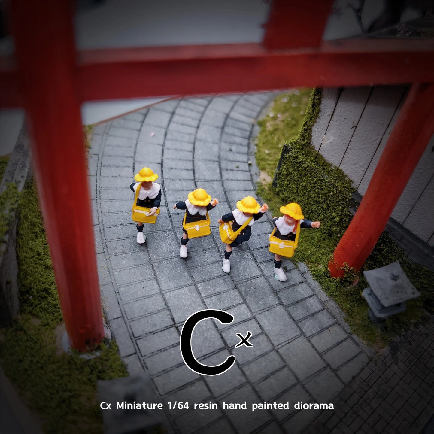 Cx Miniatures  1/64 Scale Figurines Model Little Yellow Hat Quartet Collection Miniature Hand-painted