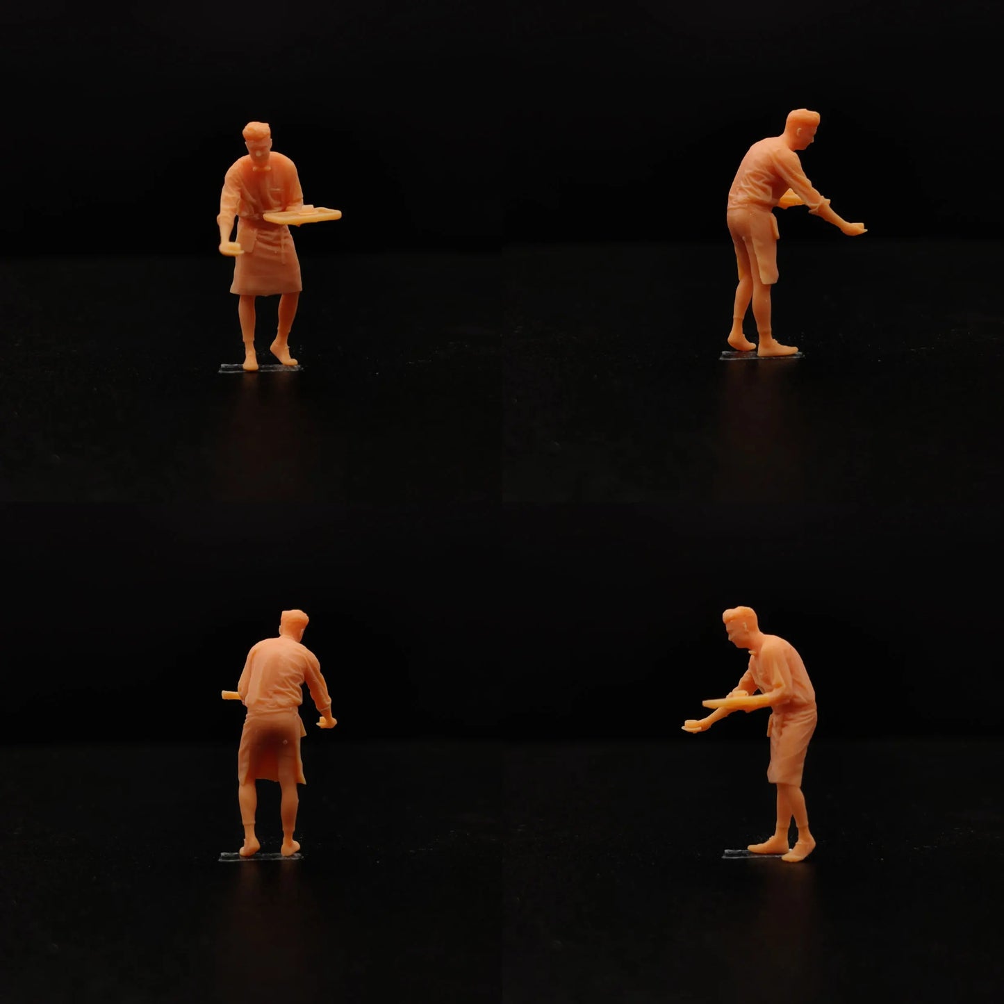 1/64 1/43 Scale Model Resin Waiter Uncolored Miniature Diorama Hand-painted T717 T718