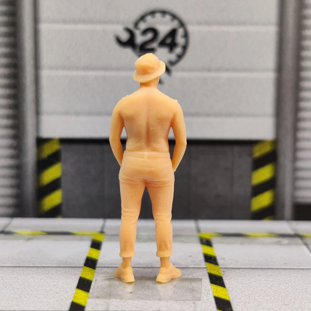 1/64 1/43 Scale Model Resin Naked Fisherman Hat MaleUncolored Miniature Diorama Hand-painted S036