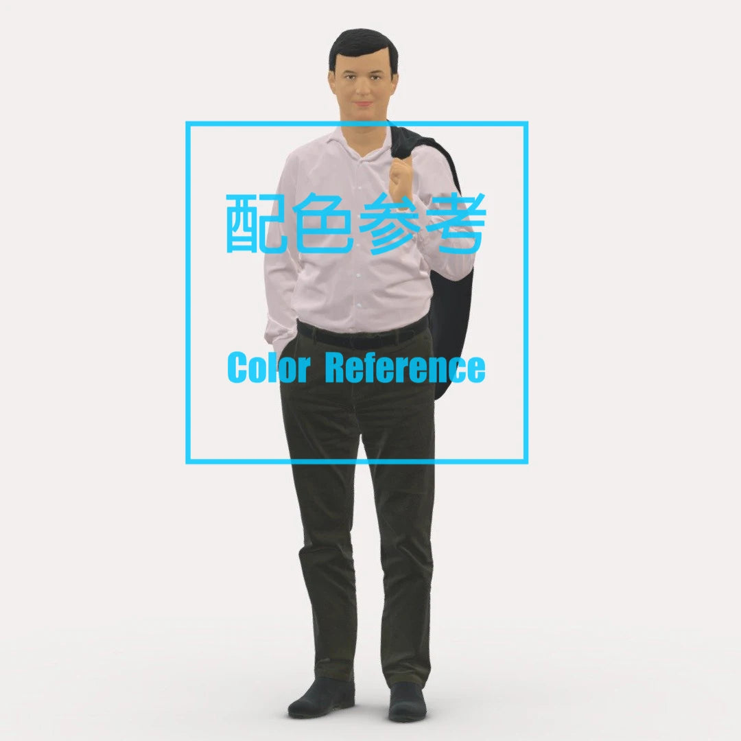 1/64 1/43 Figurines Scale Model Resin A Man with A Coat on His Shoulder Uncolored Miniatures Diorama Hand-painted L235