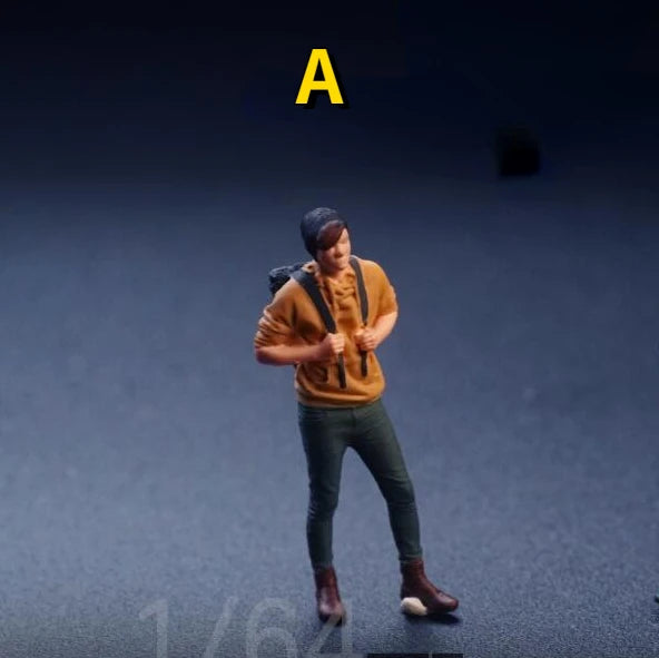 SZ Produced Diorama 1/64 Scale Figurines Model Fashion Boy Leisure Traveler Collection Miniature Hand-painted